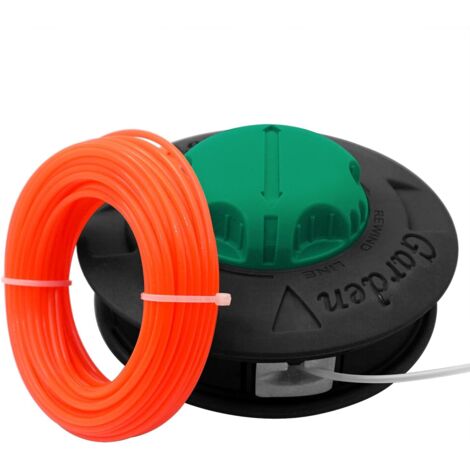 Carrete de repuesto universal para hilo de desbrozadora, rosca izquierda M10 x 1.25, con 15 m de hilo de 2,4 mm, fácil de cargar.