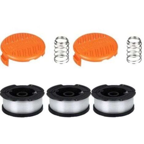 Carrete para recortadora ZVD-Black & Decker, de 0,2 cm (3 hilos, 2 tapas y 2 resortes)