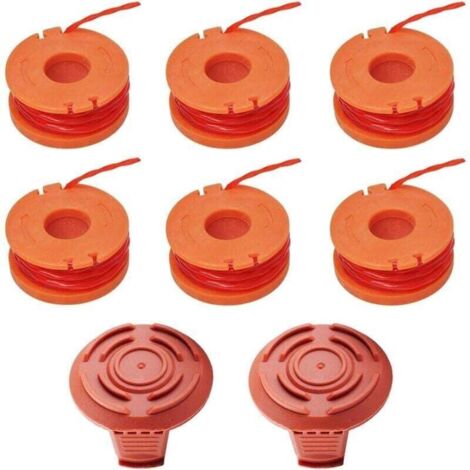 Carretes para todas las cortadoras de césped compatibles con Worx WG154 WG163 WG180 WG175 WG155 WG151 WG160 Accesorios de repuesto para cortacésped con 2 tapas