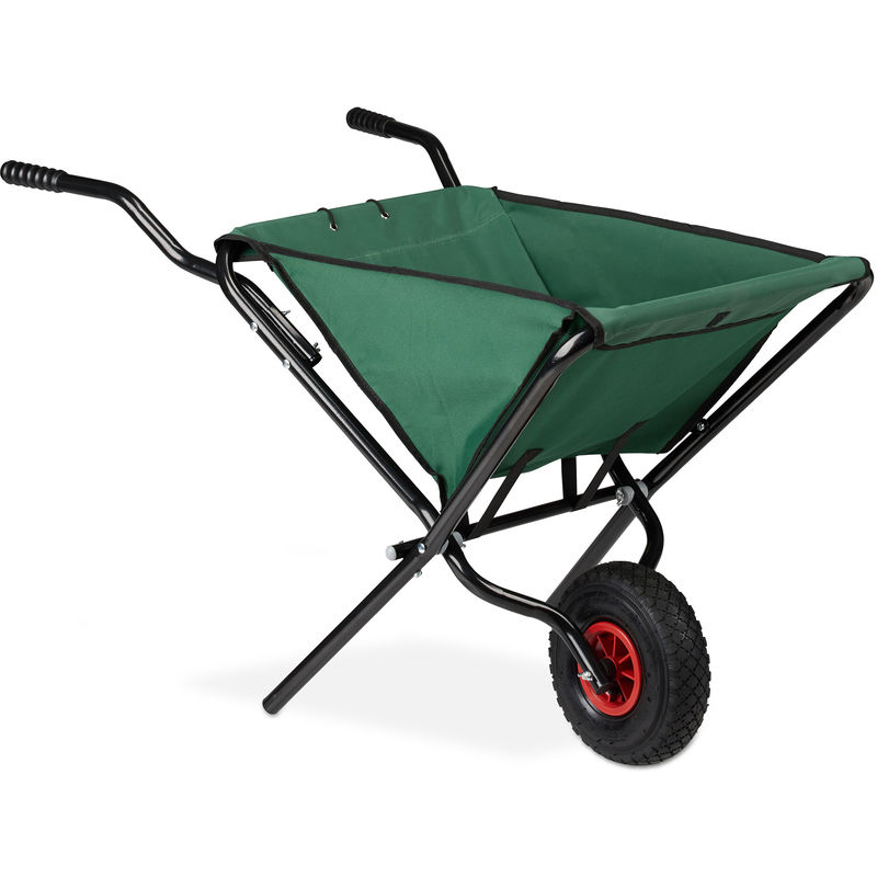 

Carretilla Jardín Plegable, 50 l, Carro Transporte, Metal-Poliéster, Verde, 1 Ud., 67 x 63,5 x 112 cm, Verde