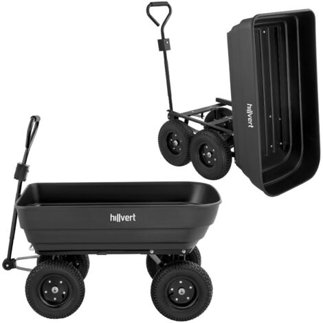 Carrello Giardino Ribaltabile 180kg - 4 Ruote, Vasca Plastica, Ecovelò - Foto 4