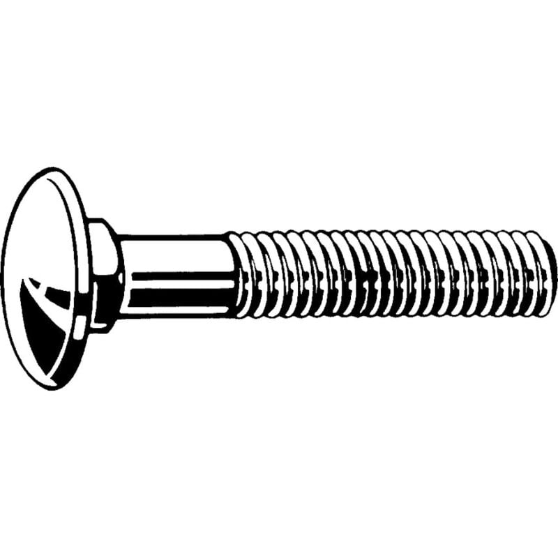 Qualfast - M6X16 Carriage Bolt bzp (GR-8.8)- you get 25