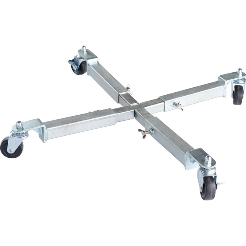 Carrie module roulant avec roues pour pied de parasol en acier.