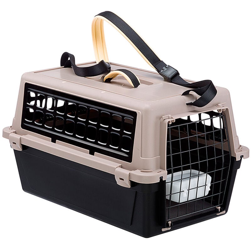 Ferplast ATLAS TRENDY PLUS Porte-chiens et chats de petite taille avec bandoulière réglable.. Variante 10 - Mesures: 32,5 x 48 x h 29 cm - Noir - Noir