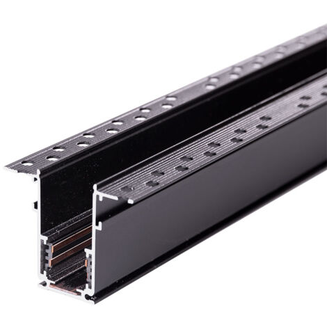 Carril Magnético Empotrado 20mm Negro 2M