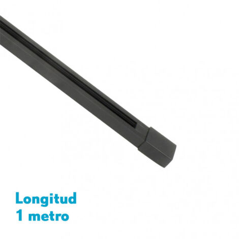Carril para foco pindal negro 1m  2 hilos 2x100x3,5 cm