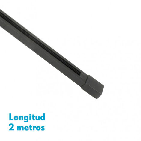 Carril para foco pindal negro 2m  2 hilos 2x200x3,5 cm