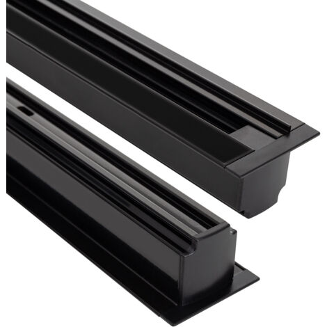 Carril Trifásico DALI Empotrable Aluminio para Focos LED 1 Metro Negro