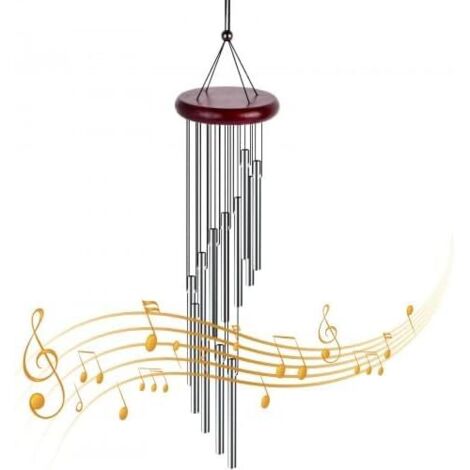 Carrillón de viento decorativo, carillón de viento para exteriores con 12 tubos de aluminio, ideal para el hogar, jardín, patio, balcón y decoración de interiores.