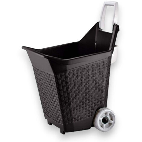 Carriola carrello multiuso kart per esterno giardino 59x50xH72 cm 76 lt -  Cacao