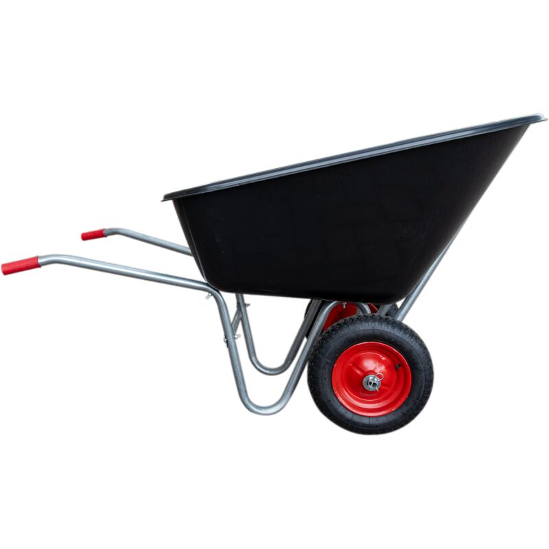 Vasca Zincata Carriola 100 Litri 250 Kg - Vasca Zincata Con Pneumatici Antiforatura Carriola Da Giardino - Foto 5