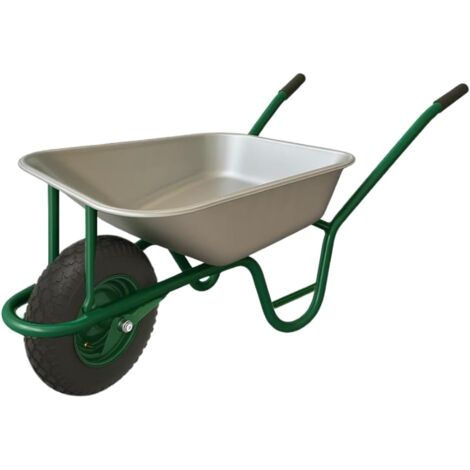 Carriola da Giardino 75L – Telaio in Acciaio Zincato, Ruota Pneumatica con Camera d’Aria, Portata 100kg – Ideale per Cantiere, Prato, Cemento