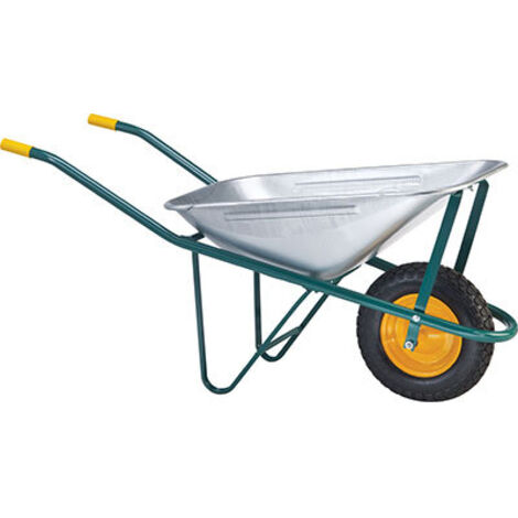 CARRIOLA DA GIARDINO SMONTATA EDILIZIA VASCA 75LT ZINCATA RUOTA
