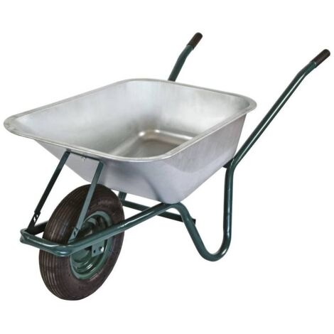 CARRIOLA GIARDINO EDILIZIA VASCA ACCIAIO ZINCATO 100Lt CARICO 100Kg VERDELOOK