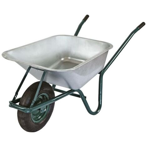CARRIOLA GIARDINO EDILIZIA VASCA ACCIAIO ZINCATO 100Lt CARICO 100Kg VERDELOOK