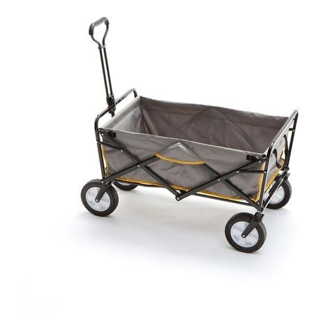 Carriola per lavori di giardinaggio pieghevole trolley garden con 4 ruote grigia