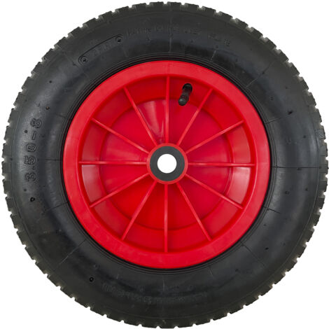 Carriola pneumatica per serra con bordo in plastica, Ø 370 mm. Albero Ø 20 mm.