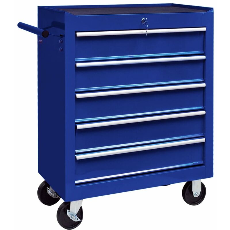 

BHD - Carrito caja de herramientas 5 cajones azul