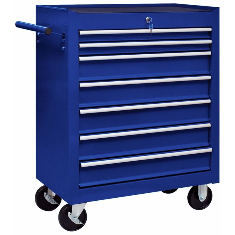 

Happyshopping - Carrito caja de herramientas 7 cajones azul