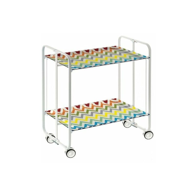 

Carrito auxiliar con ruedas BAUHAUS armazón metálico color blanco, 2 bandejas.,. Diseño y fabricación española. - Don Hierro