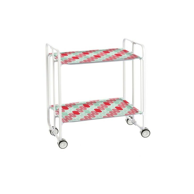 

Carrito auxiliar con ruedas BAUHAUS armazón metálico color blanco, 2 bandejas.,. Diseño y fabricación española. - Don Hierro