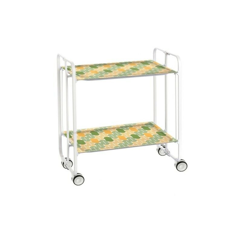 

Carrito auxiliar con ruedas BAUHAUS armazón metálico color blanco, 2 bandejas.,. Diseño y fabricación española. - Don Hierro