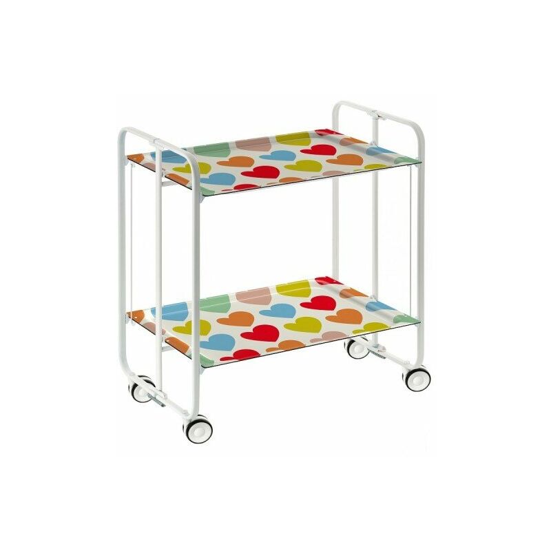 

Carrito auxiliar con ruedas BAUHAUS armazón metálico color blanco, 2 bandejas.,. Diseño y fabricación española. - Don Hierro
