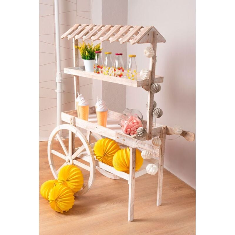 

Carritos Candy Bar - Carrito Candy Bar Madera Strawberry - Blanco