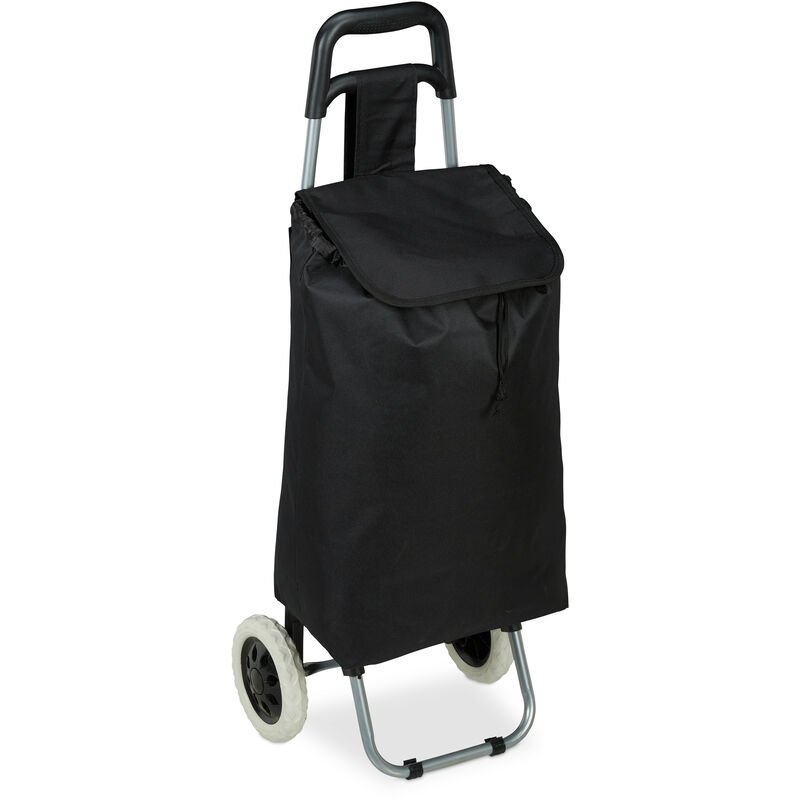 

Carrito Compra Plegable 28 L, Carro Ruedas Anchas, Bolsa Extraíble, PP-Poliéster, 92,5 x 42 x 28 cm, Negro