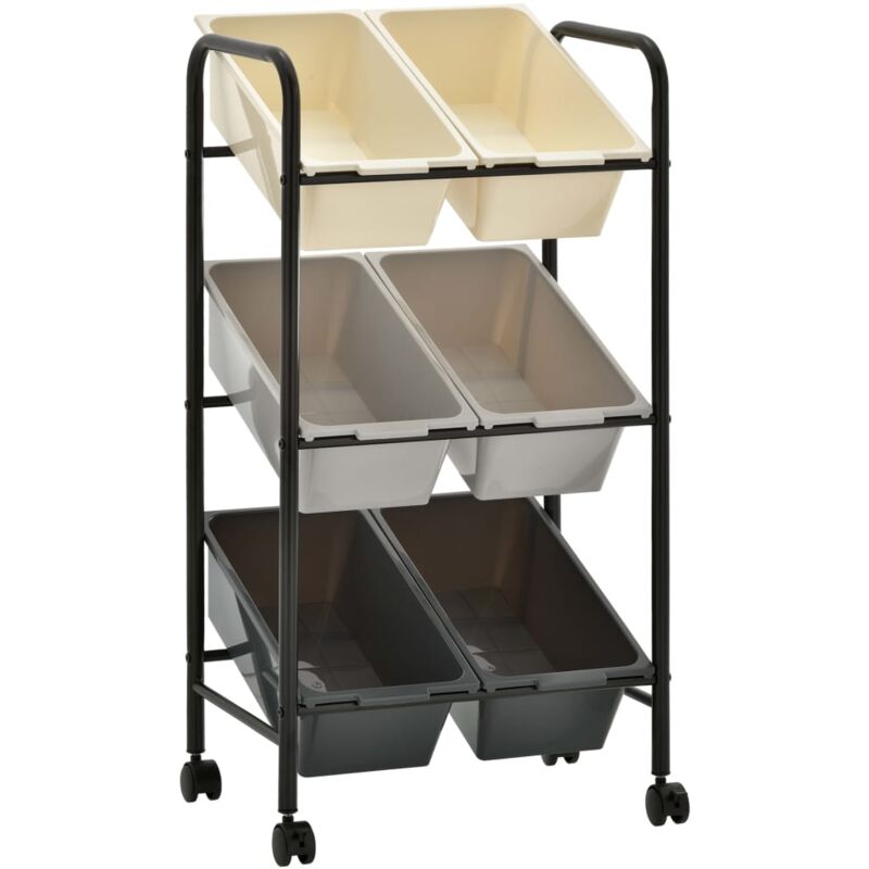 

vidaXL Carrito de almacenaje de juguetes 6 cestas plástico - Multicolor