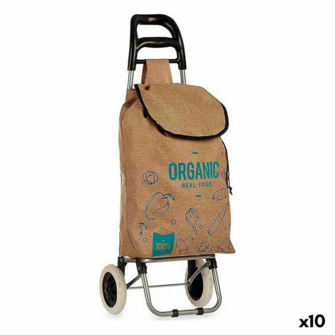Carrito de almacenamiento multifunción de 3,3 L, diseño de gran capacidad, material plástico metálico, marrón retro,36 x 95 x 35 cm