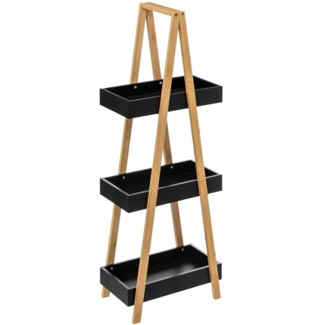Carrito de baño con 3 niveles Lea negro Five