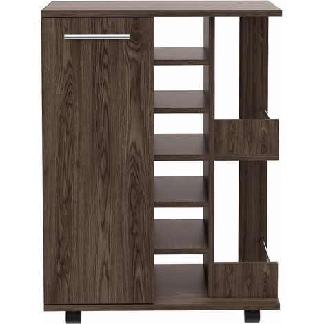 Carrito de Bar, Bar Cart, con botellero y ruedas
