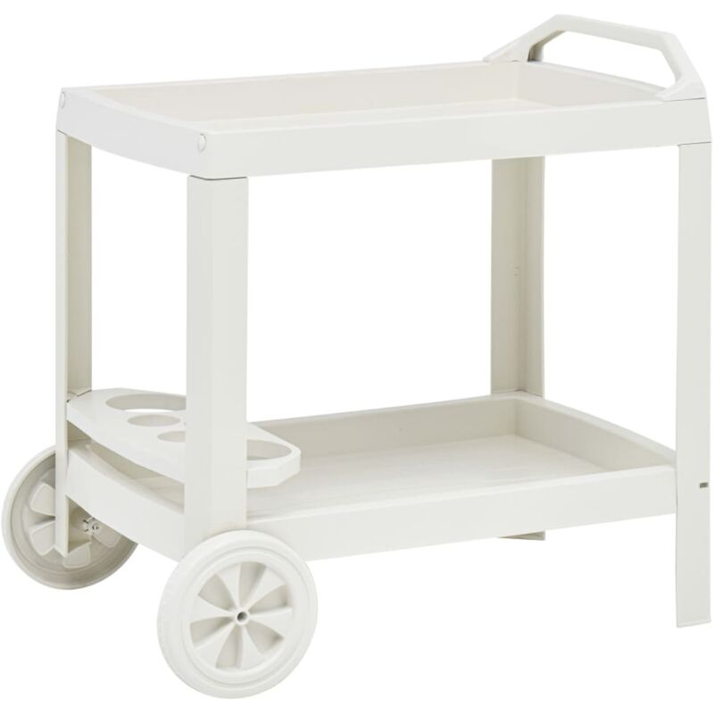 

vidaXL Carrito de bebidas plástico blanco 69x53x72 cm - Blanco