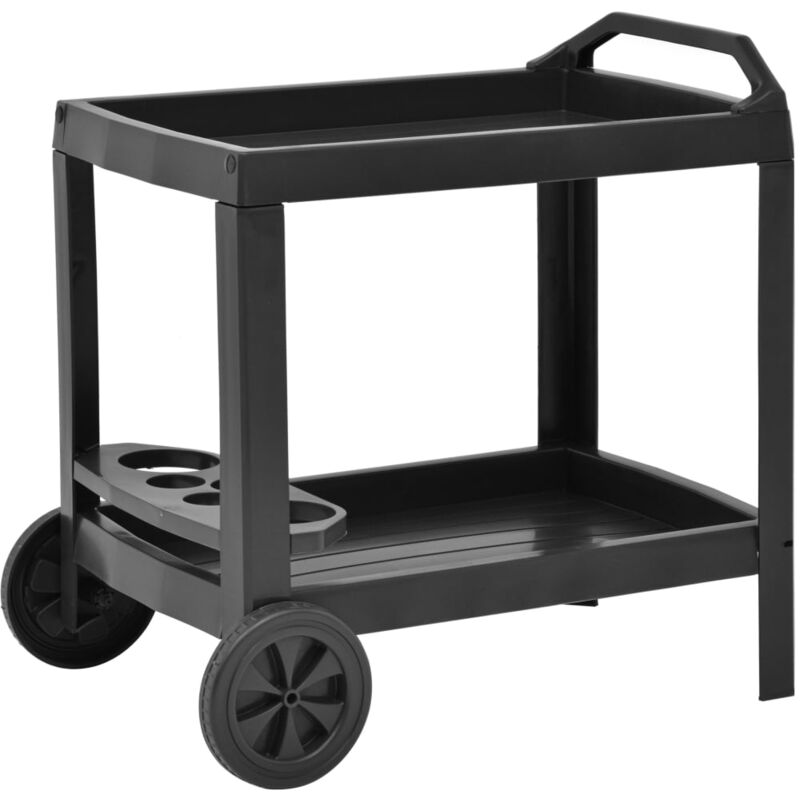 

vidaXL Carrito de bebidas plástico gris antracita 69x53x72 cm - Antracita