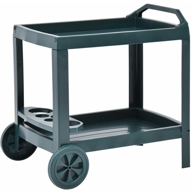 

Carrito de bebidas plastico verde 69x53x72 cm