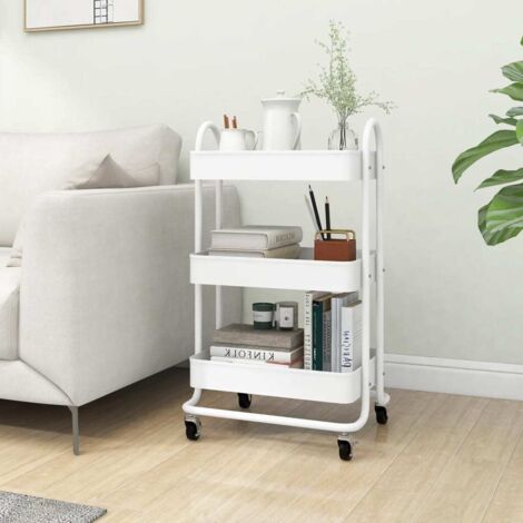 Carrito de cocina 3 niveles acero 43x34x79 cm
