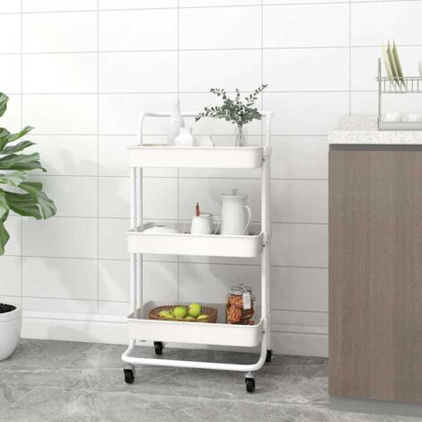 Carrito de cocina 3 niveles hierro y ABS 42x35x85 cm