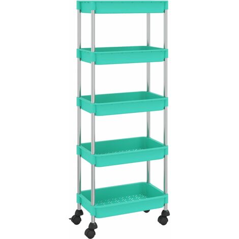 vidaXL Carrito de cocina 5 niveles hierro y ABS Multicolores 40x22x116 cm