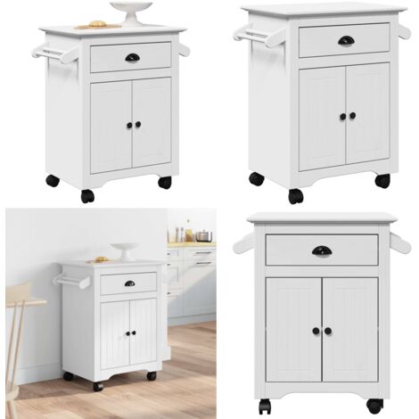 Carrito de cocina BODO blanco 72x45x80 cm - Cocina organizada - Almacenamiento de cocina