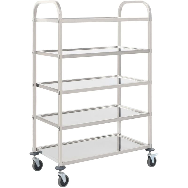 

Carrito de cocina de 5 alturas 107x55x147 cm acero inoxidable