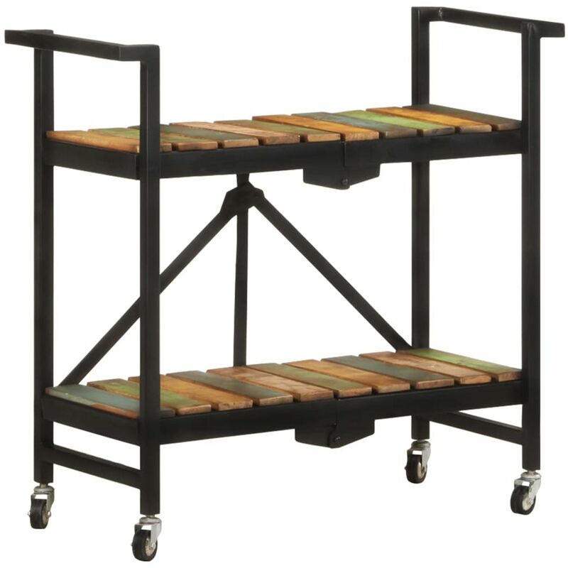 

Carrito de cocina de madera maciza reciclada 87x36x81 cm