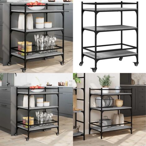 Carrito de cocina madera ingeniería gris Sonoma 65x40x86,5 cm - Cocina - Almacenamiento