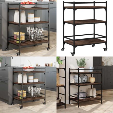 Carrito de cocina madera ingeniería marrón roble 65x40x86,5 cm - Cocina - Almacenamiento