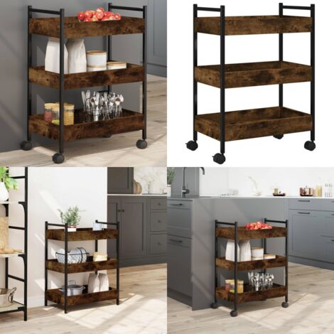 Carrito de cocina madera ingeniería roble ahumado 50x30x70 cm - Cocina - Almacenamiento