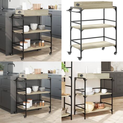 Carrito de cocina madera ingeniería roble Sonoma 81,5x41x92,5cm - Cocina - Almacenamiento
