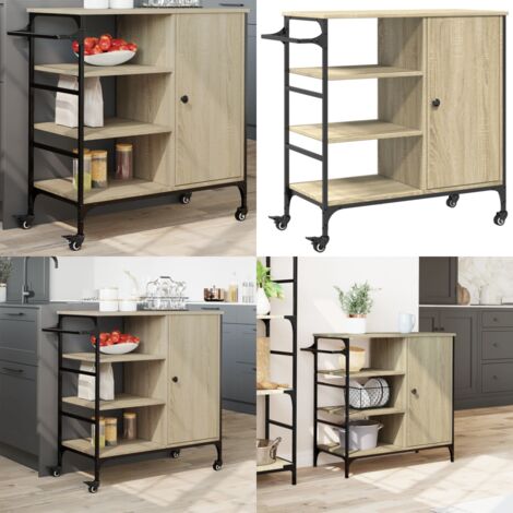 Carrito de cocina madera ingeniería Sonoma 87,5x38,5x84,5 cm - Cocina - Almacenamiento