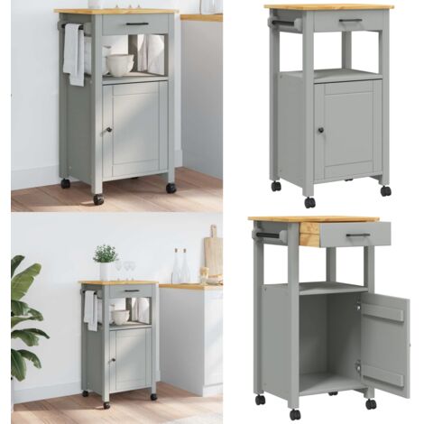 Carrito de cocina MONZA madera maciza de pino 48x40x88,5 cm - Cocina organizada - Almacenamiento de cocina