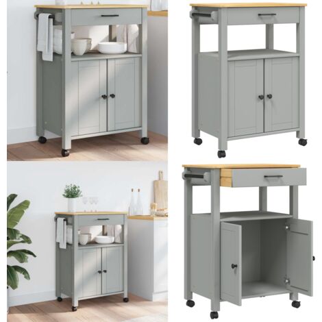 Carrito de cocina MONZA madera maciza de pino 60x40x88,5 cm - Cocina organizada - Almacenamiento de cocina