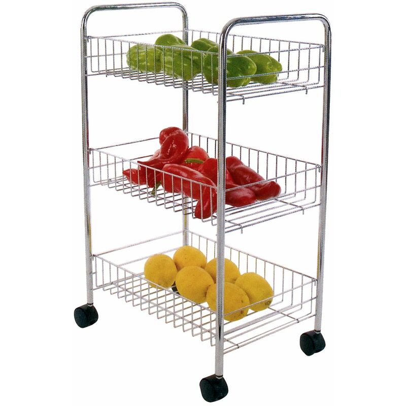 

Msv - Carrito De Cocina Multiuso 3 Niveles Cromado